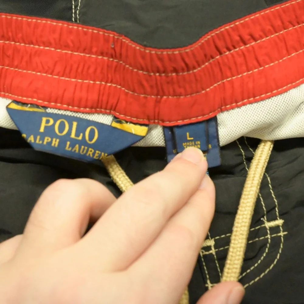 Polo Ralph Lauren  Black‎ Board Shorts Swim Trunks Mens Large Drawstring